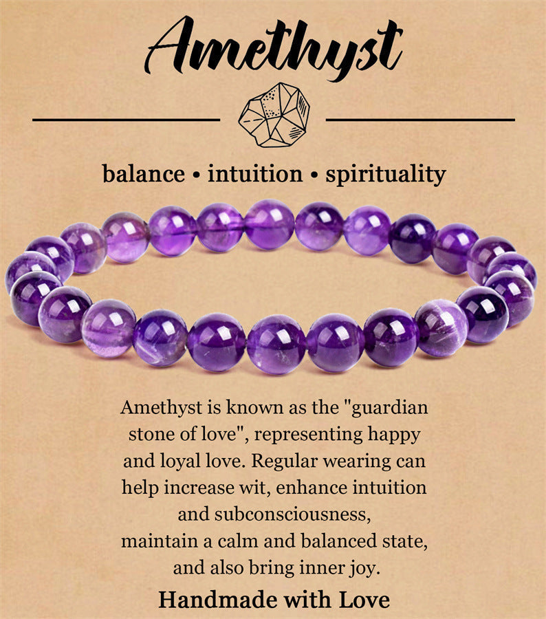8mm Natural Stone Elastic Beaded Bracelet - Norellé