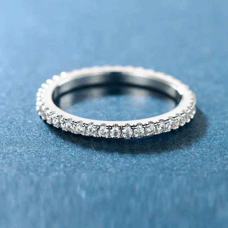 Fashion Special-interest Non-fading Single Row Full Rhinestone Zircon Ring For Women - Norellé