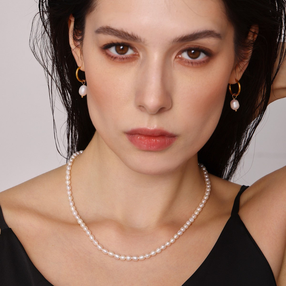 Baroque Freshwater Pearl Necklace Bracelet Earrings Ins Niche Sweet - Norellé