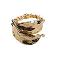 Niche Design Thorns Winding Metal Leaf Shape Open-ended Bracelet - Norellé