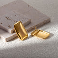 Stainless Steel Titanium Steel Rectangular Glossy Female Stud Earrings - Norellé