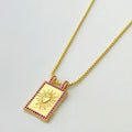 Copper Plating 18K Gold Drop Oil Color Tarot Necklace - Norellé