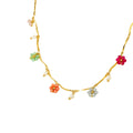 Stainless Steel Color Crystal Zircon Flower Necklace - Norellé
