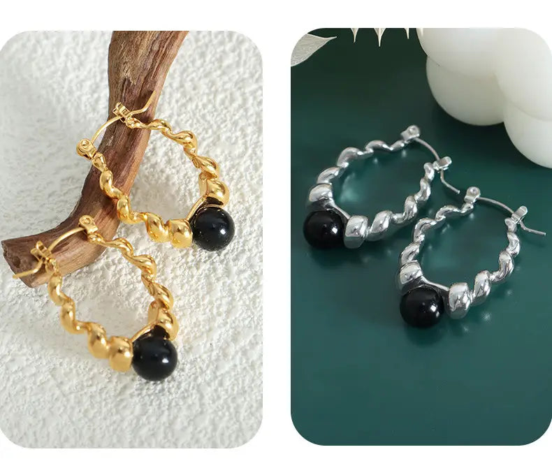 Women’s Fashion Geometry Pattern Metal Hollow Thread Earrings