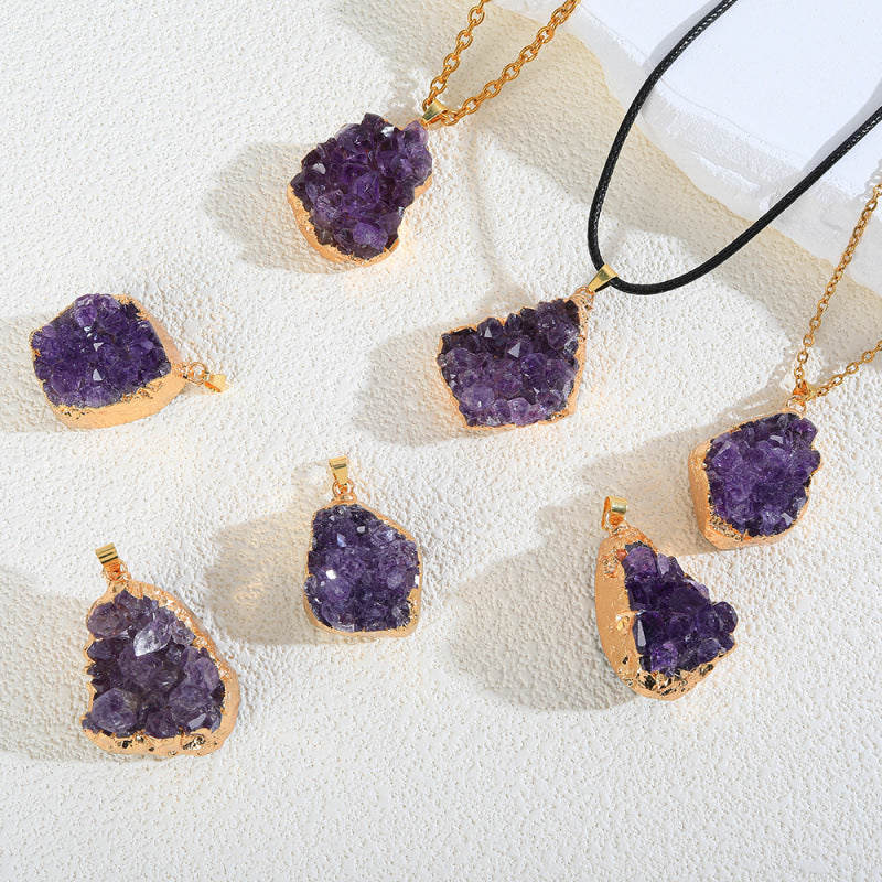 Fashion Irregular With Personality Amethyst Necklace Pendant - Norellé