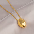 Titanium Steel Oval Pendant Necklace For Women Light Luxury Minority - Norellé