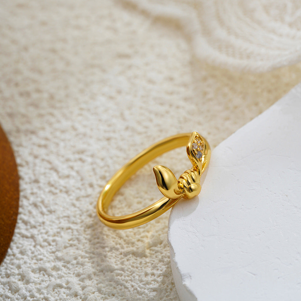Women's Personalized Zircon Knotted Bow Ring - Norellé