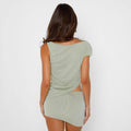 Woman Diagonal Collar T-shirt Skirt Suit - Norellé