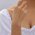Small Beads Wafer Chain Ring Mitten-type Bracelet - Norellé