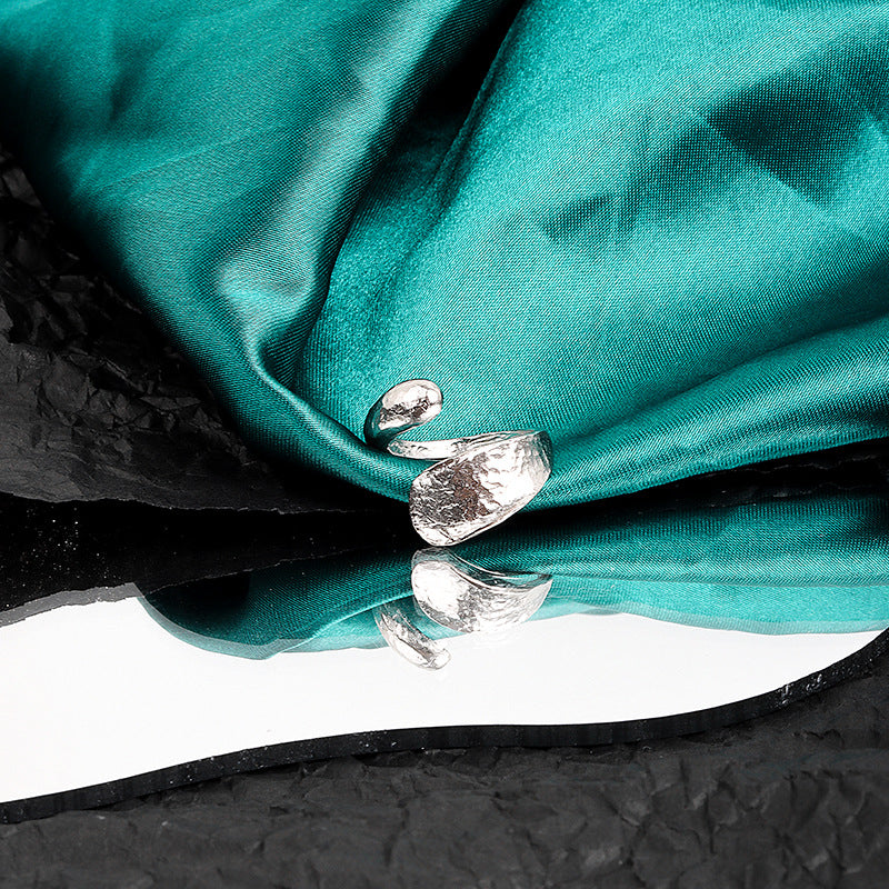Irregular Concave And Convex Water Drop Gold And Silver Ring - Norellé
