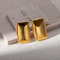 Stainless Steel Titanium Steel Rectangular Glossy Female Stud Earrings - Norellé