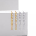 Fashion S925 Sterling Silver Zircon Stick Earrings - Norellé
