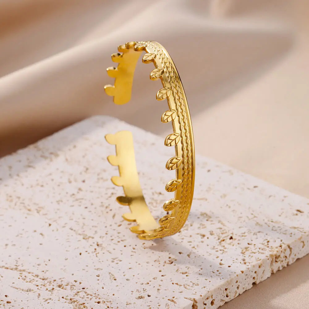 Simple Pleated Pattern Opening Bracelet Women - Norellé