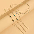 Geometric Rhinestone Bracelet Water Drop Bracelet Suit - Norellé