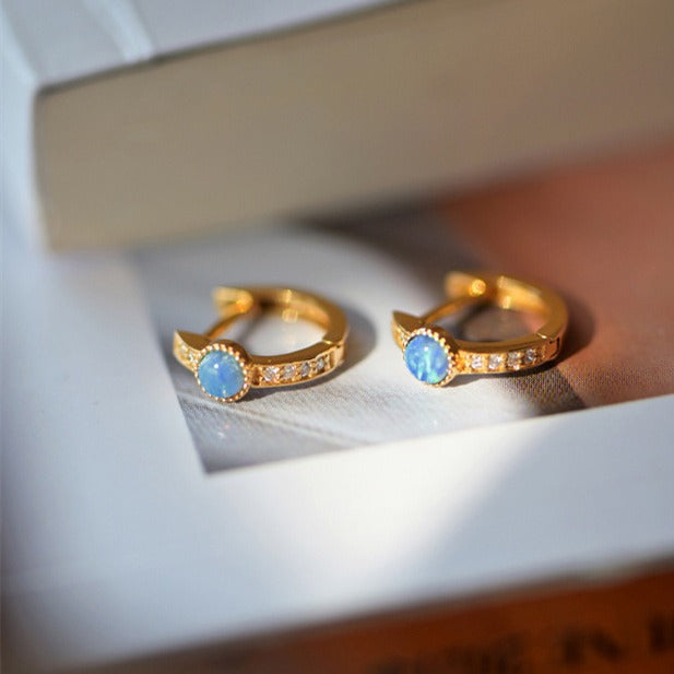 High-grade Opal Earrings Small Ear Ring Opal - Norellé
