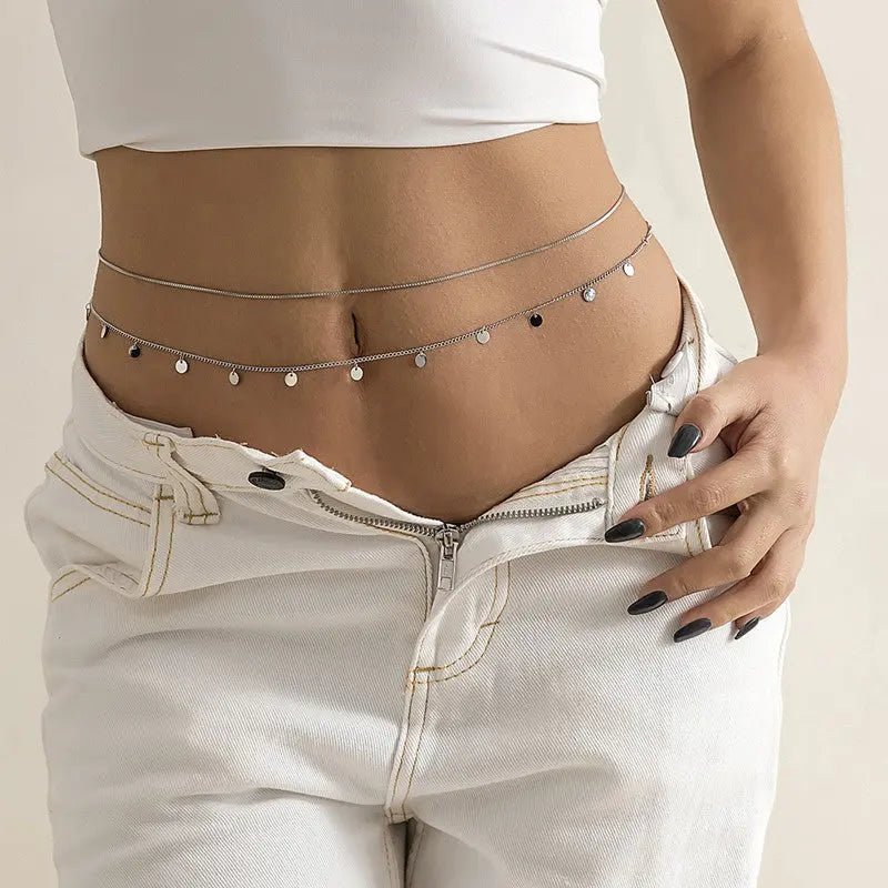 Women's Fashion Round Beads Chain Double-layer Waist Chain - Norellé