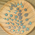 Fashion Turquoise Long Pendant Ear Rings Suit - Norellé