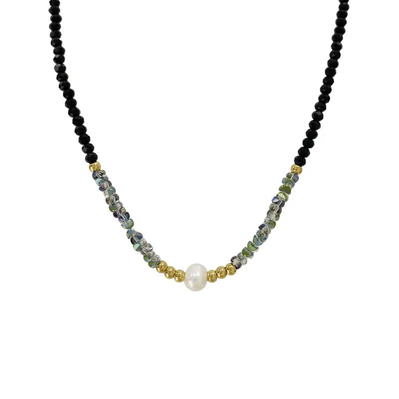 Women's Pearl Necklace Summer Natural Stone Crystal String Beads Clavicle Chain - Norellé
