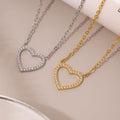 Stainless Steel Fully Jeweled Loving Heart Zircon Non-fading Texture Bracelet For Women - Norellé