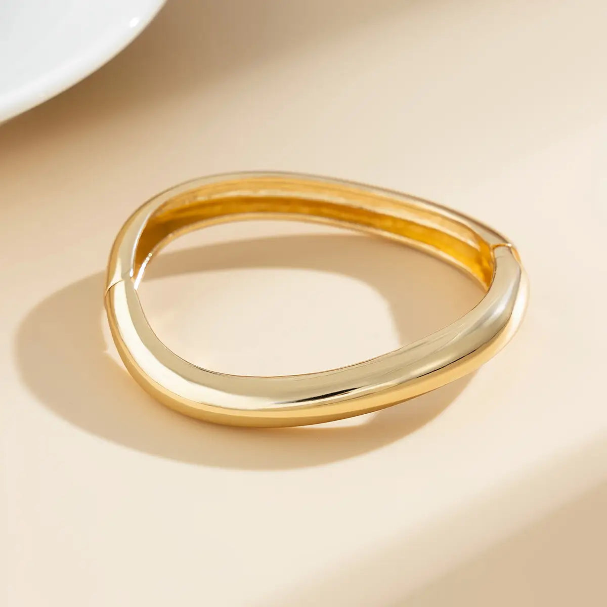 Exaggerated Glossy Square Notched Irregular Bracelet