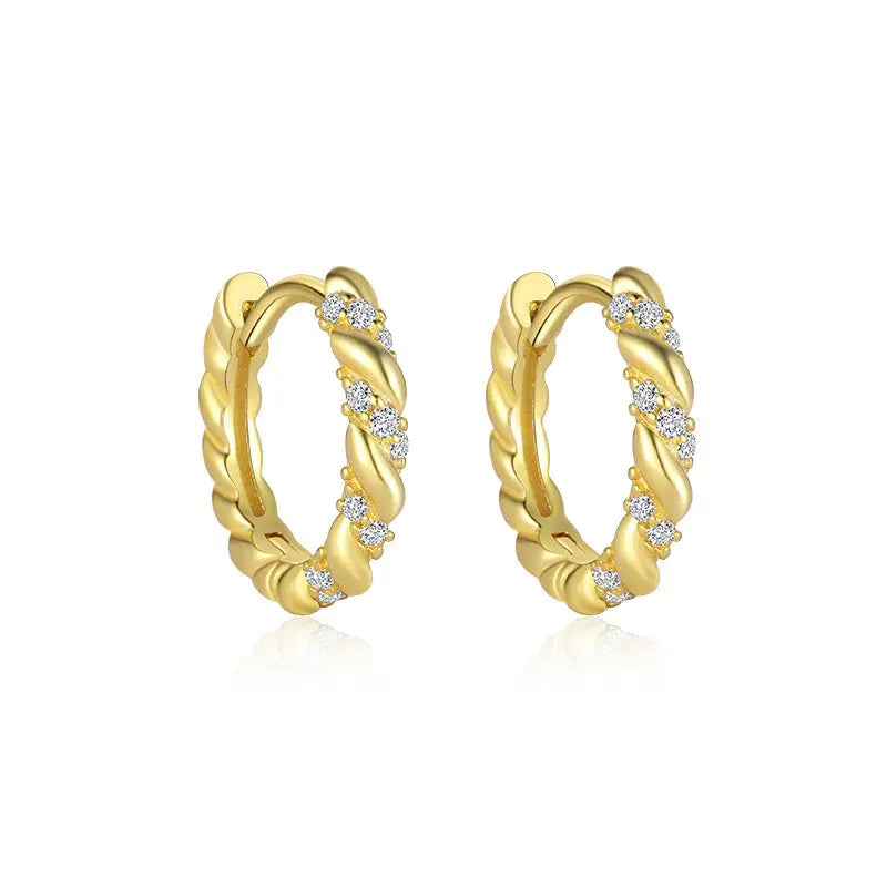 S925 Sterling Silver Light Luxury Inlaid Zircon Trendy Earrings - Norellé
