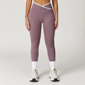 Nude Feel Skinny Yoga Pants Cross High Waist Contrast Color Women - Norellé