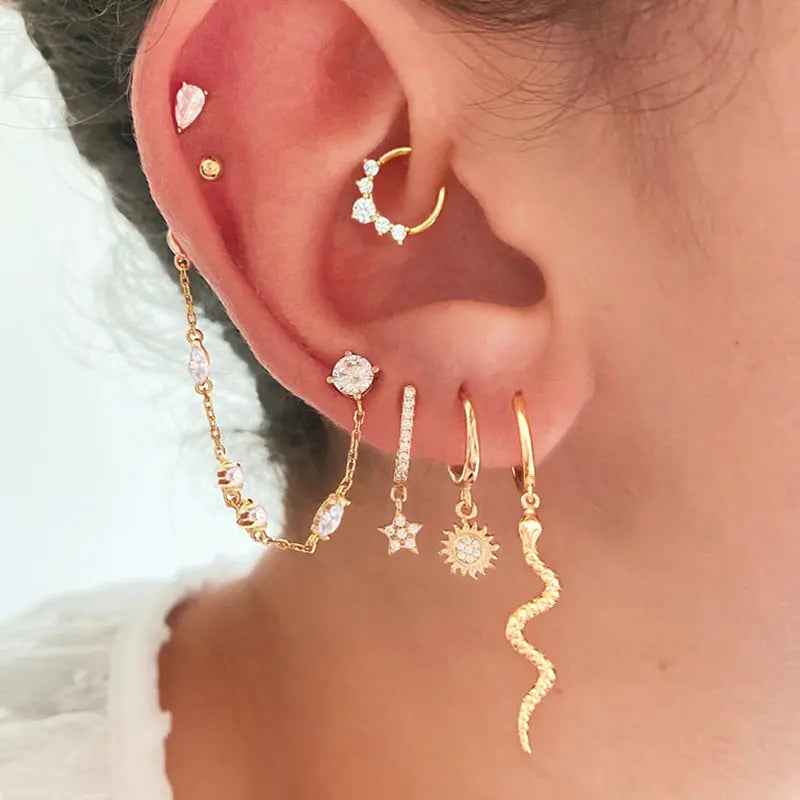Simulated Snakes Tassel Earrings  Advanced Design Gold Snake Circle Necklace - Norellé