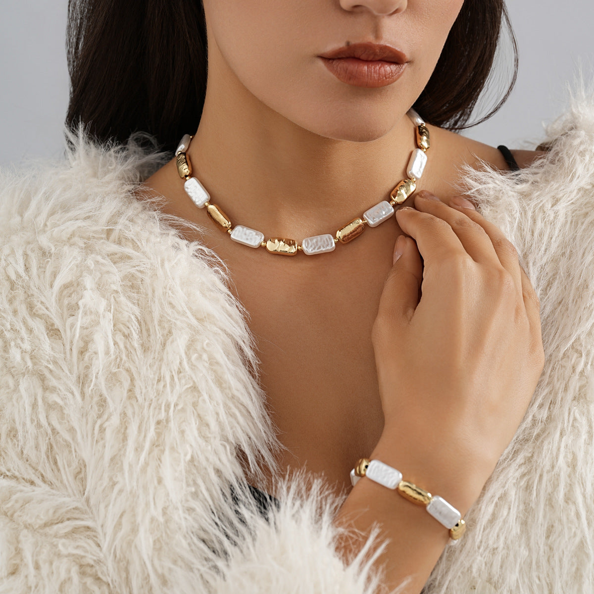 Creative Stitching Metal Necklace Bracelet For Women - Norellé