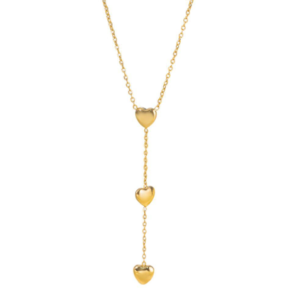 Stainless Steel Color-retaining Multi-heart Tassel Necklace - Norellé