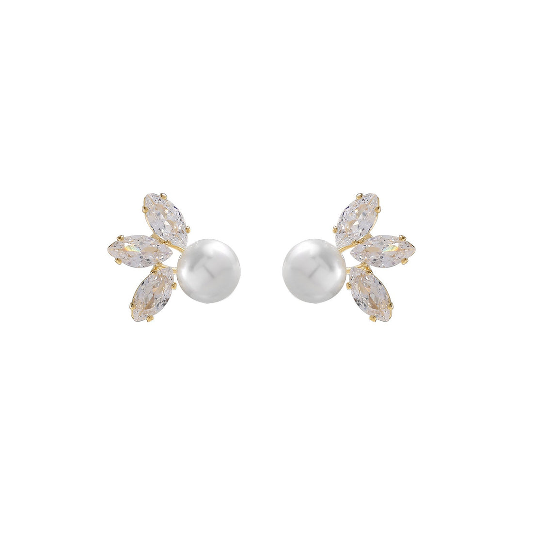 925 High-grade Three-petal Zircon Leaf Earrings - Norellé