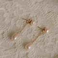 Gentle Temperament 925 Silver Needle Pearl Earrings - Norellé