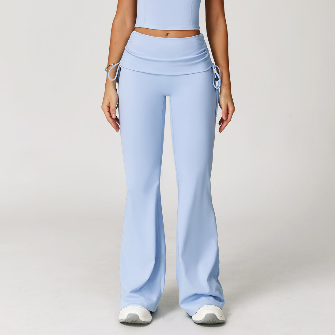 Fold High Waist Flared Pants Nude Feel Wide Leg Slimming Trousers Women - Norellé