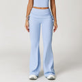 Fold High Waist Flared Pants Nude Feel Wide Leg Slimming Trousers Women - Norellé