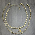 26 Initial Letter Anklets Gold Double Layer Chain Anklet Twin - Norellé