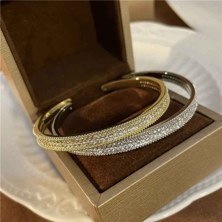 Light Luxury High-grade Exquisite Two-color Full Diamond Fine Bracelet - Norellé