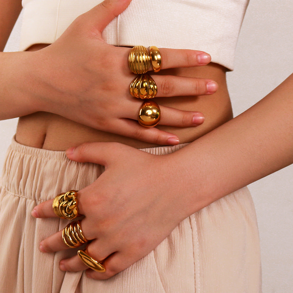 New Retro Style Versatile Geometric Ball Twist Cord For Braiding Ring - Norellé