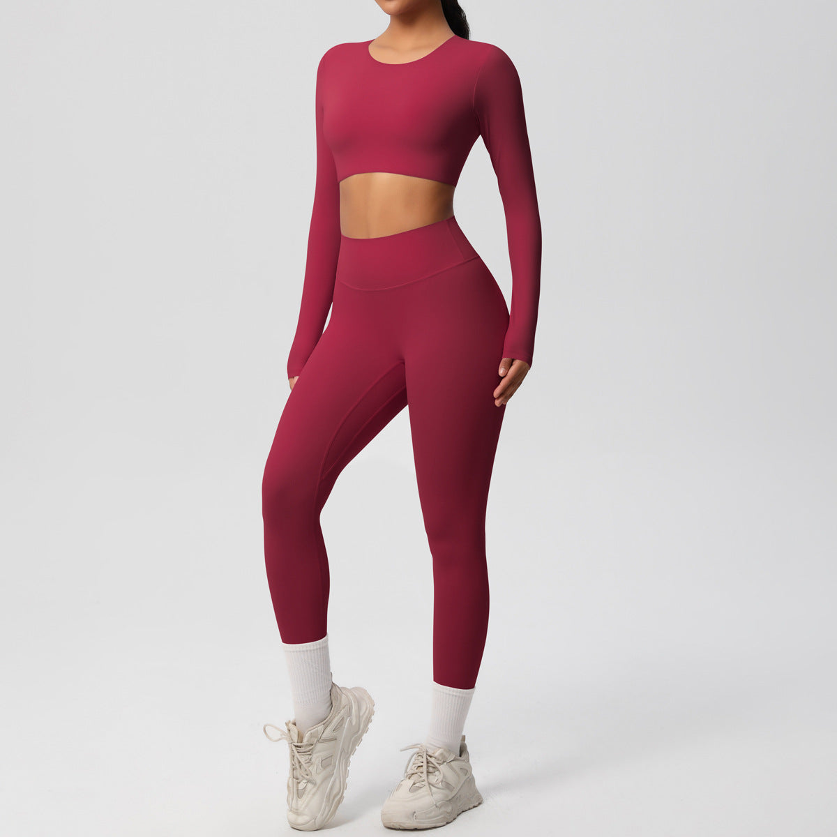 Double-sided Nylon Brushed Nude Feel Tight Exercise Yoga Clothes Suit - Norellé