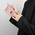 Irregular Concave And Convex Water Drop Gold And Silver Ring - Norellé