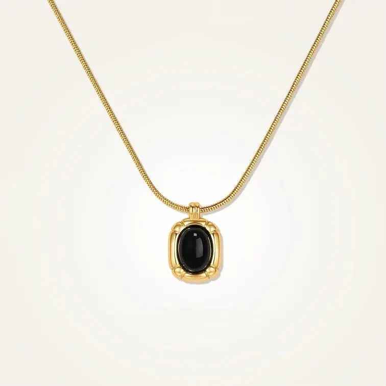 Gold Black Onyx Necklace Twin Accessories - Norellé