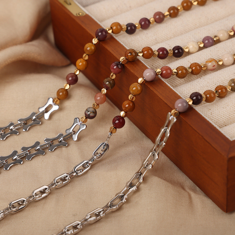 Cool Style Retro Titanium Steel Personalized Beaded Necklace - Norellé