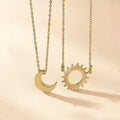 Elegant Vintage Necklace Hollow Sun Moon Pendant Chain Neck - Norellé