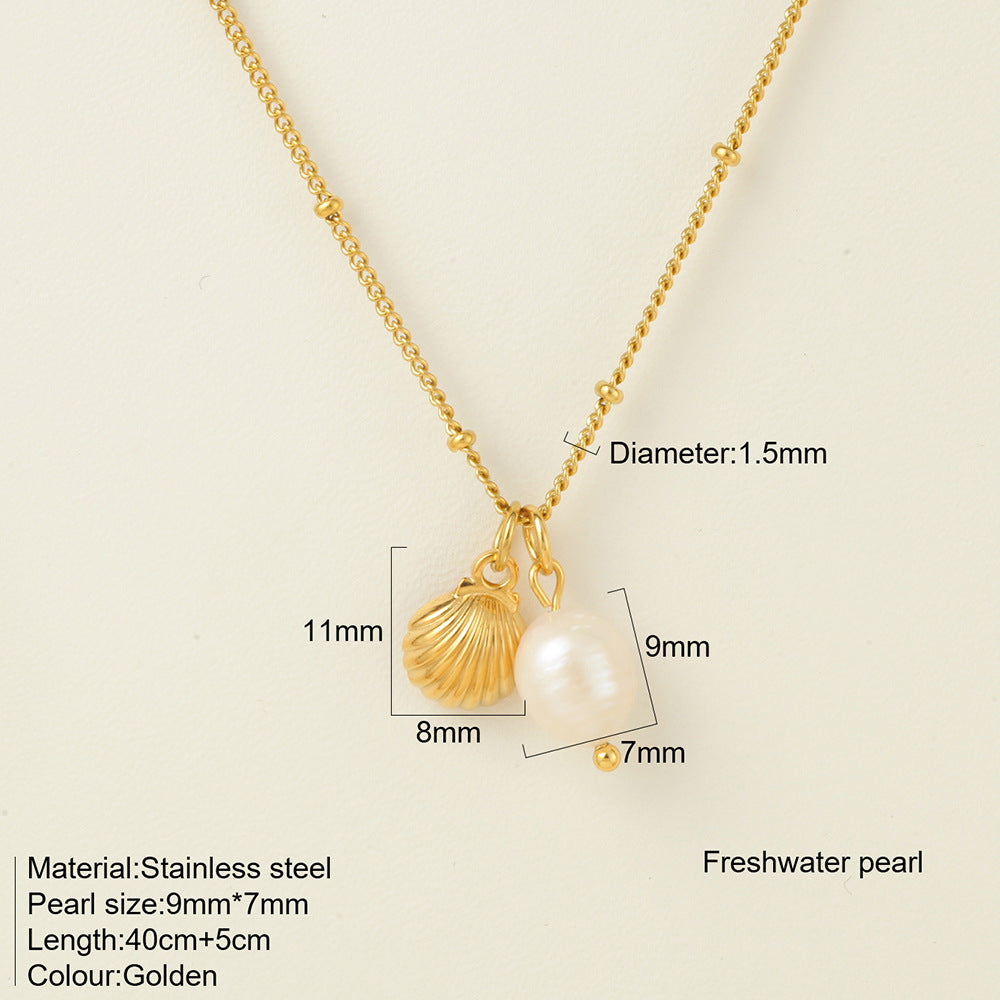 Titanium Steel Conch Turtle Shell Retro Easy Matching Necklace - Norellé