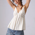 Summer French Style Halter Spaghetti Straps Top Cotton Striped - Norellé