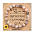 Zebra Sunflower Bracelet Natural Stone Bracelet - Norellé