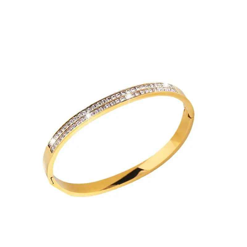 Stainless Steel Women's Starry Exquisite Double Row Diamond Bracelet - Norellé