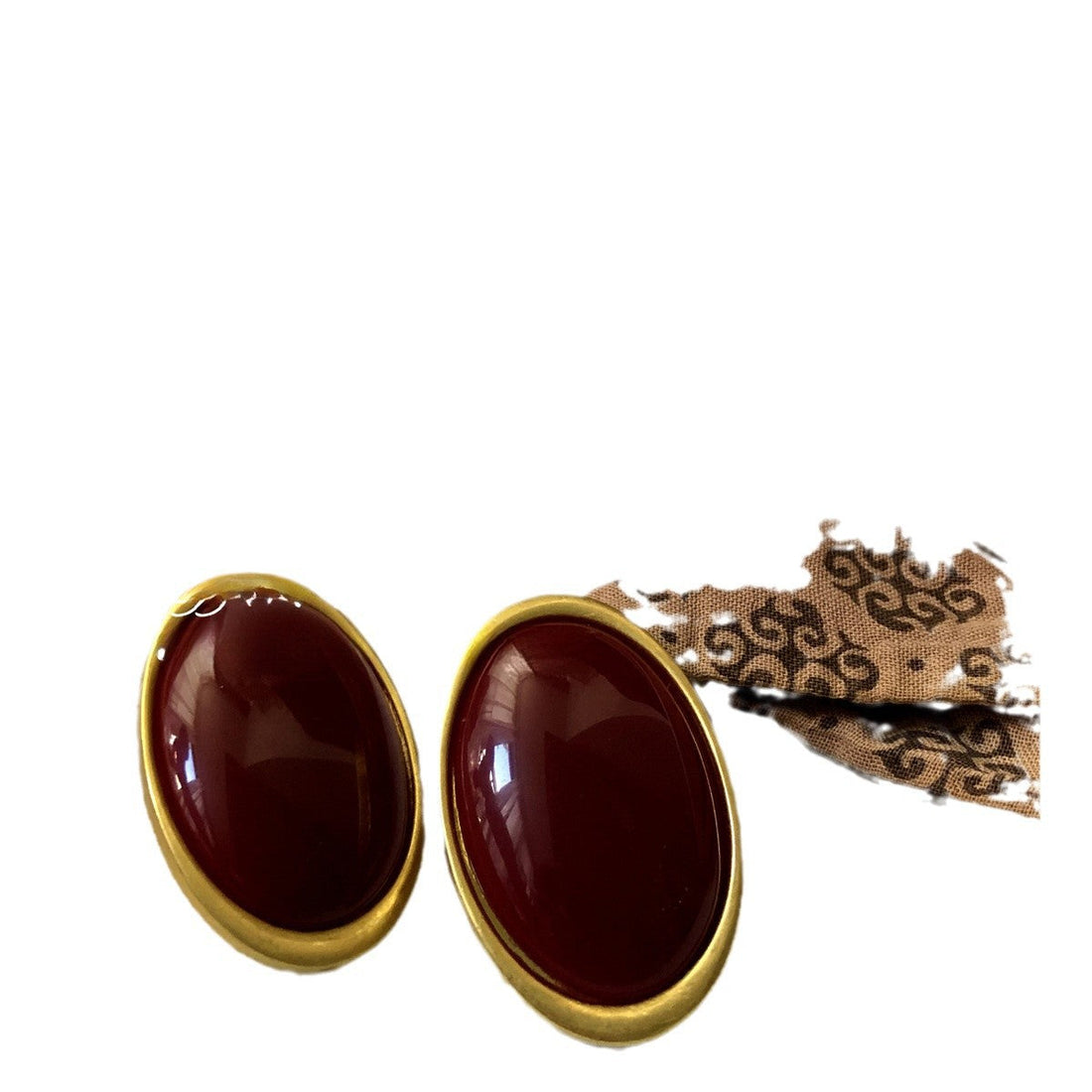 Oval Resin Stud Earrings European And American High Profile Retro - Norellé