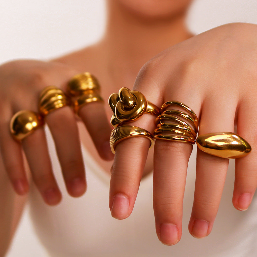 New Retro Style Versatile Geometric Ball Twist Cord For Braiding Ring - Norellé
