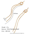 Minimalism Stainless Steel Plated 18K Tassel Stud Earrings - Norellé