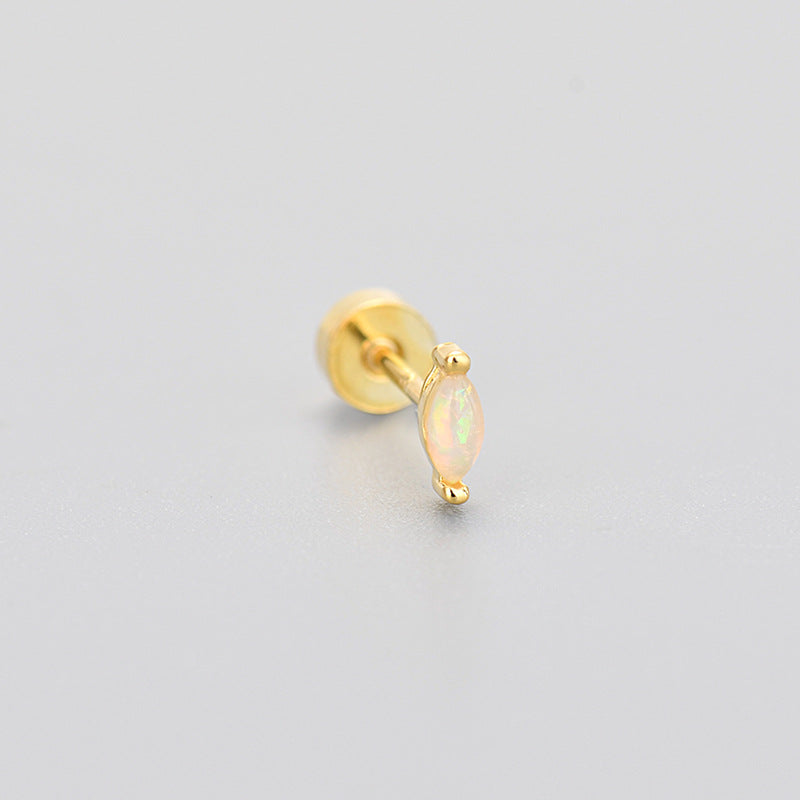 Flat-head Screw Twist Stud Earrings Opal Earrings - Norellé