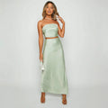 Women's Print Chest-wrapped Floral Slit Skirt - Norellé